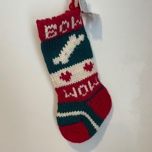 Vintage Pillow Talk dog knit Christmas stocking